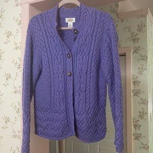 Talbots purple cotton cardigan with gorgeous details. Perfect cottage-core vibe